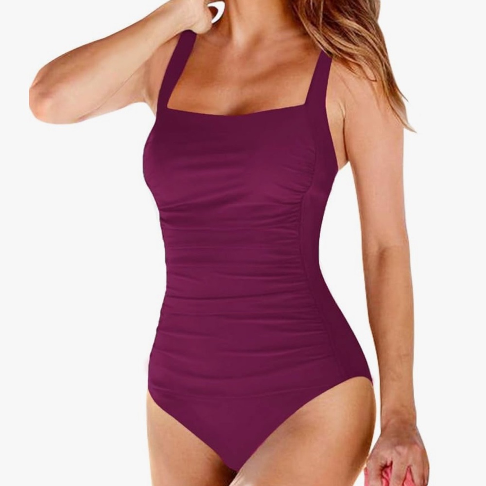 NWT (Brand Aqua Green) Burgundy color- One-Piece Swimsuit XL